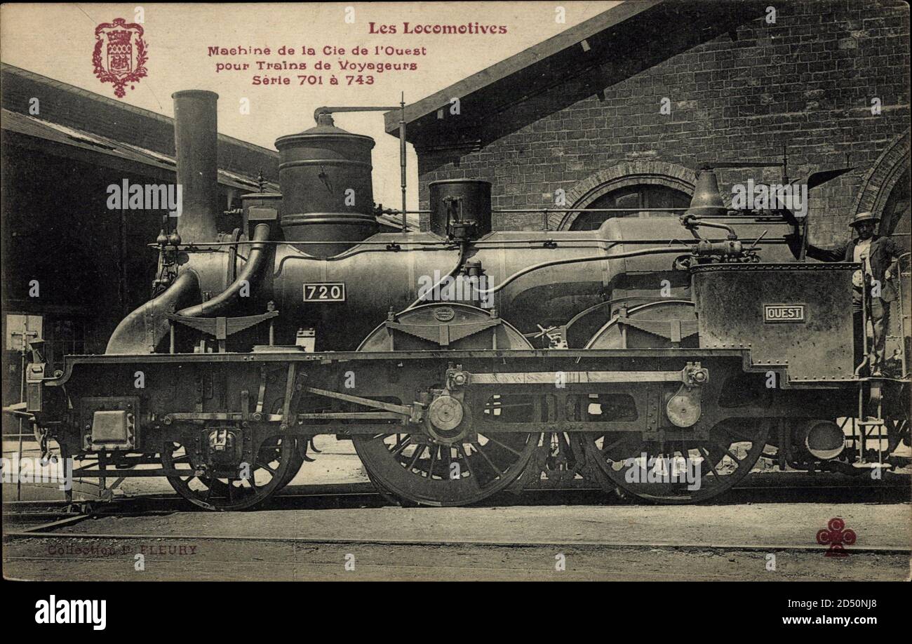 Les Locomotives, Machine de la Cie. de l'Ouest, Serie 701 a 743 | usage worldwide Stock Photo