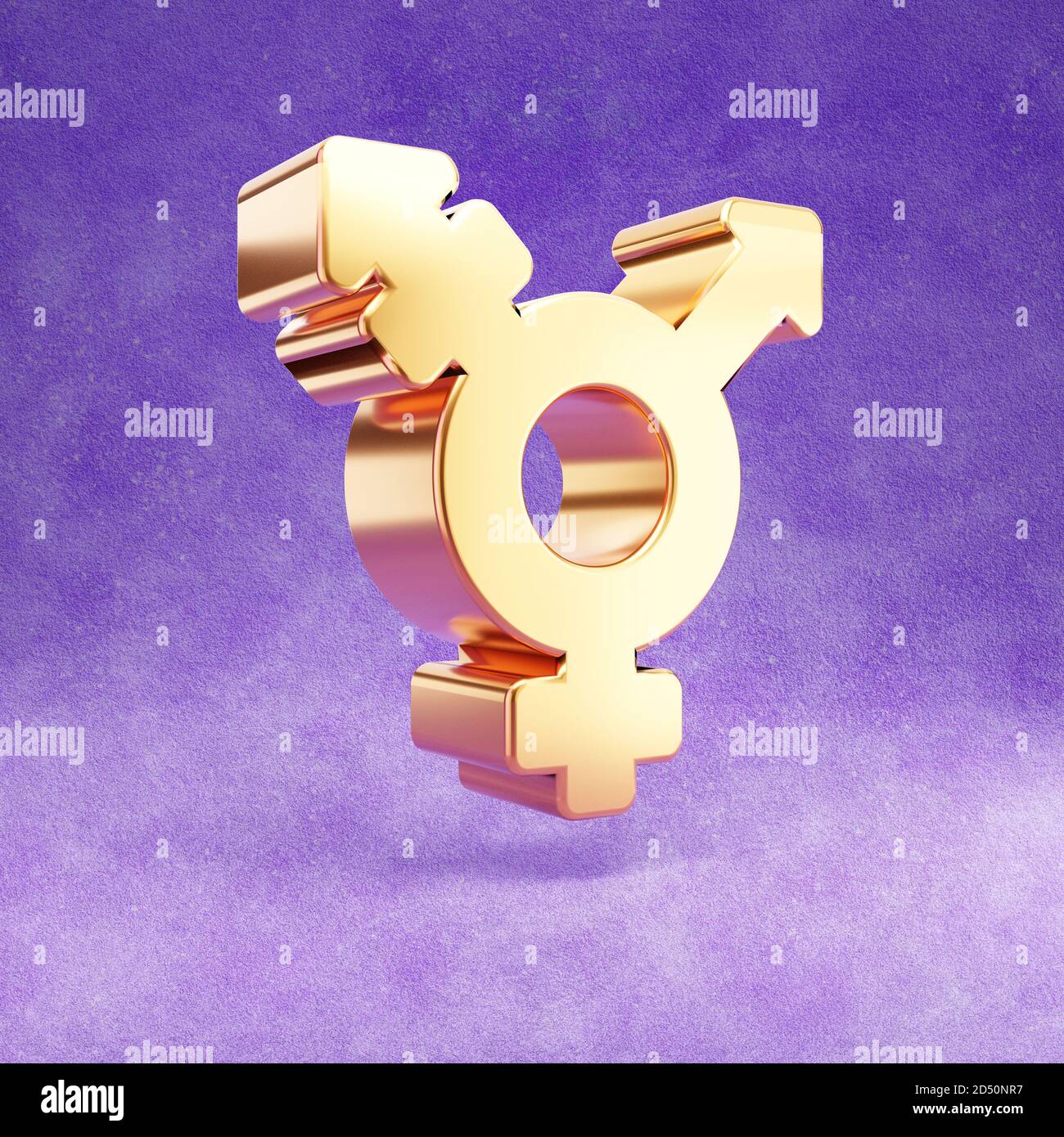 Transgender Icon Gold Glossy Transgender Symbol Isolated On Violet Velvet Background Modern Icon For Website Social Media Presentation Design Template Element 3d Render Stock Photo Alamy