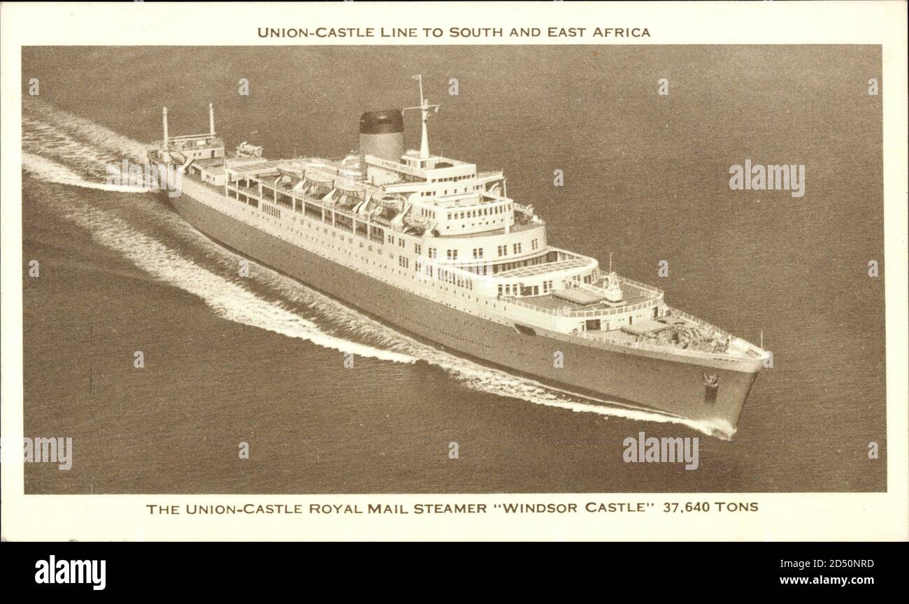 Union Castle Line, Royal Mail Steamer, Windsor Castle | usage worldwide Stock Photo