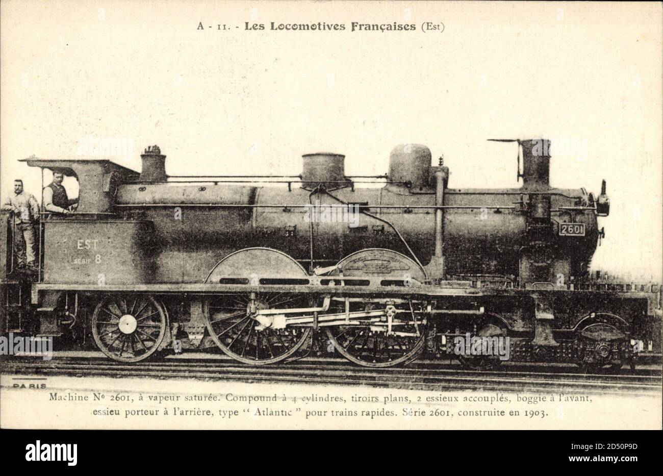 Les Locomotives Francaises, Est, Machine No. 2601, Vapeur saturee | usage worldwide Stock Photo