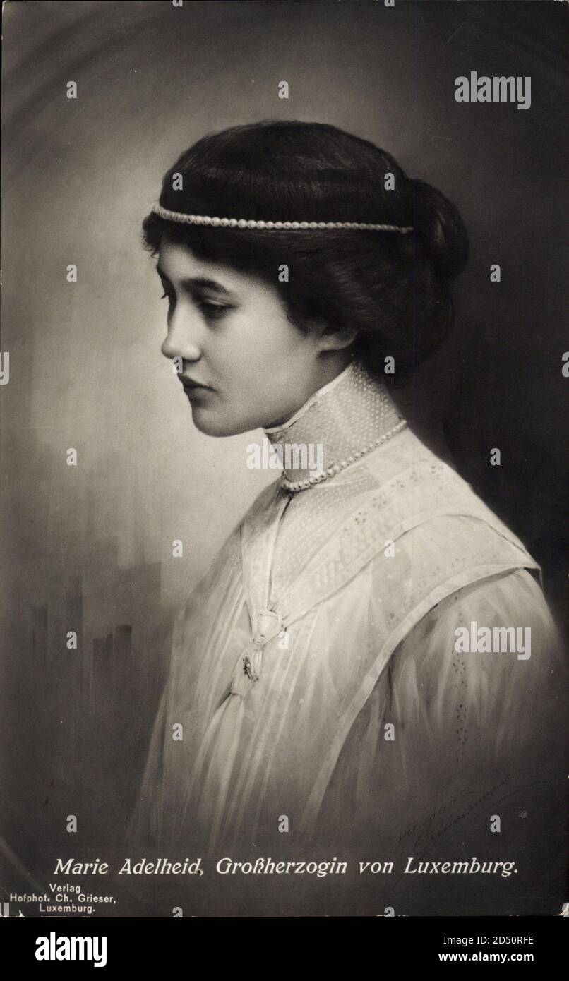 Großherzogin Marie Adelheid von Luxemburg, Portrait, Perlenketten | usage worldwide Stock Photo