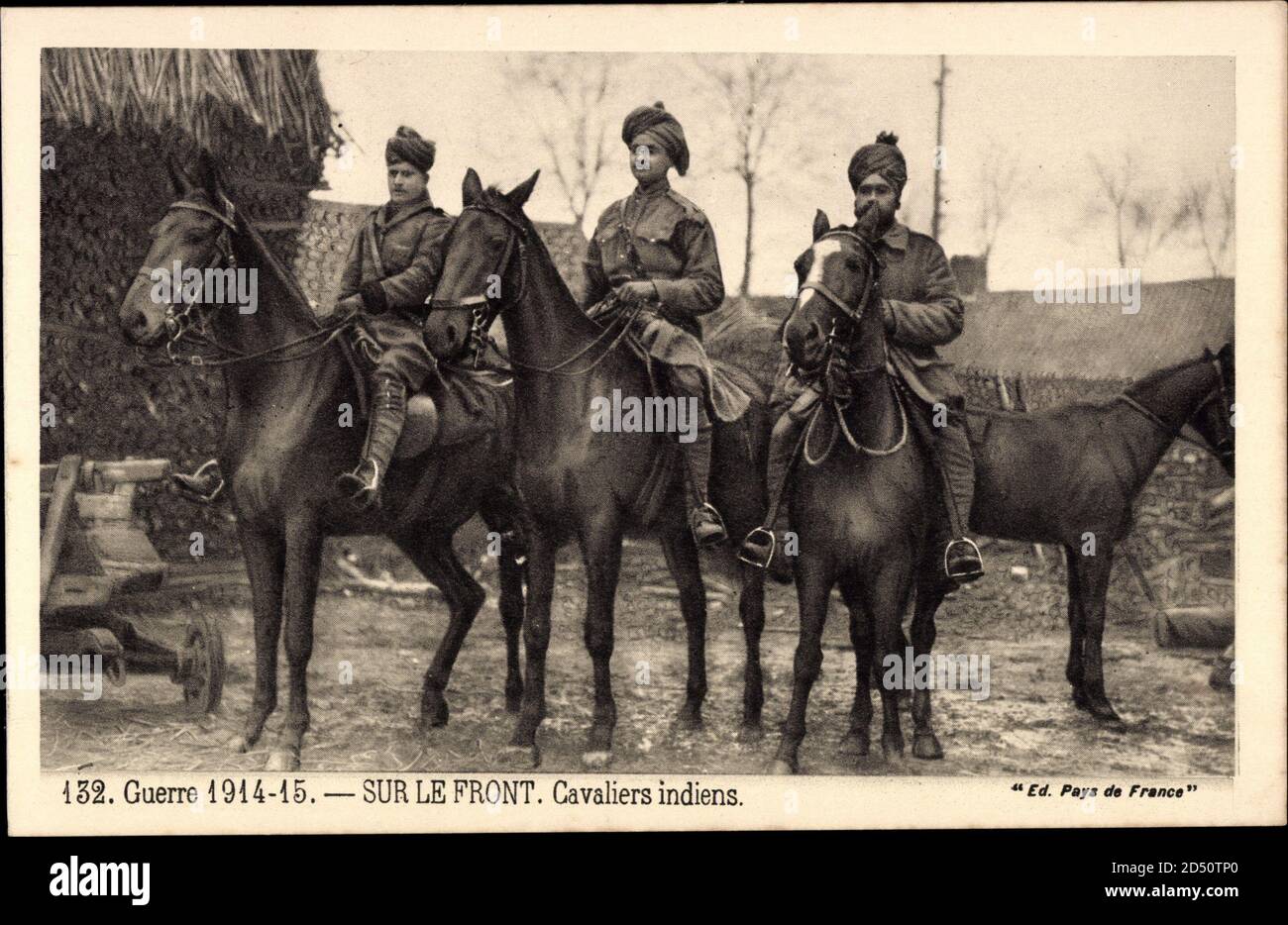 Guerre 1914, Sur le Front, Cavaliers indiens, Inder, Kolonialkrieger | usage worldwide Stock Photo