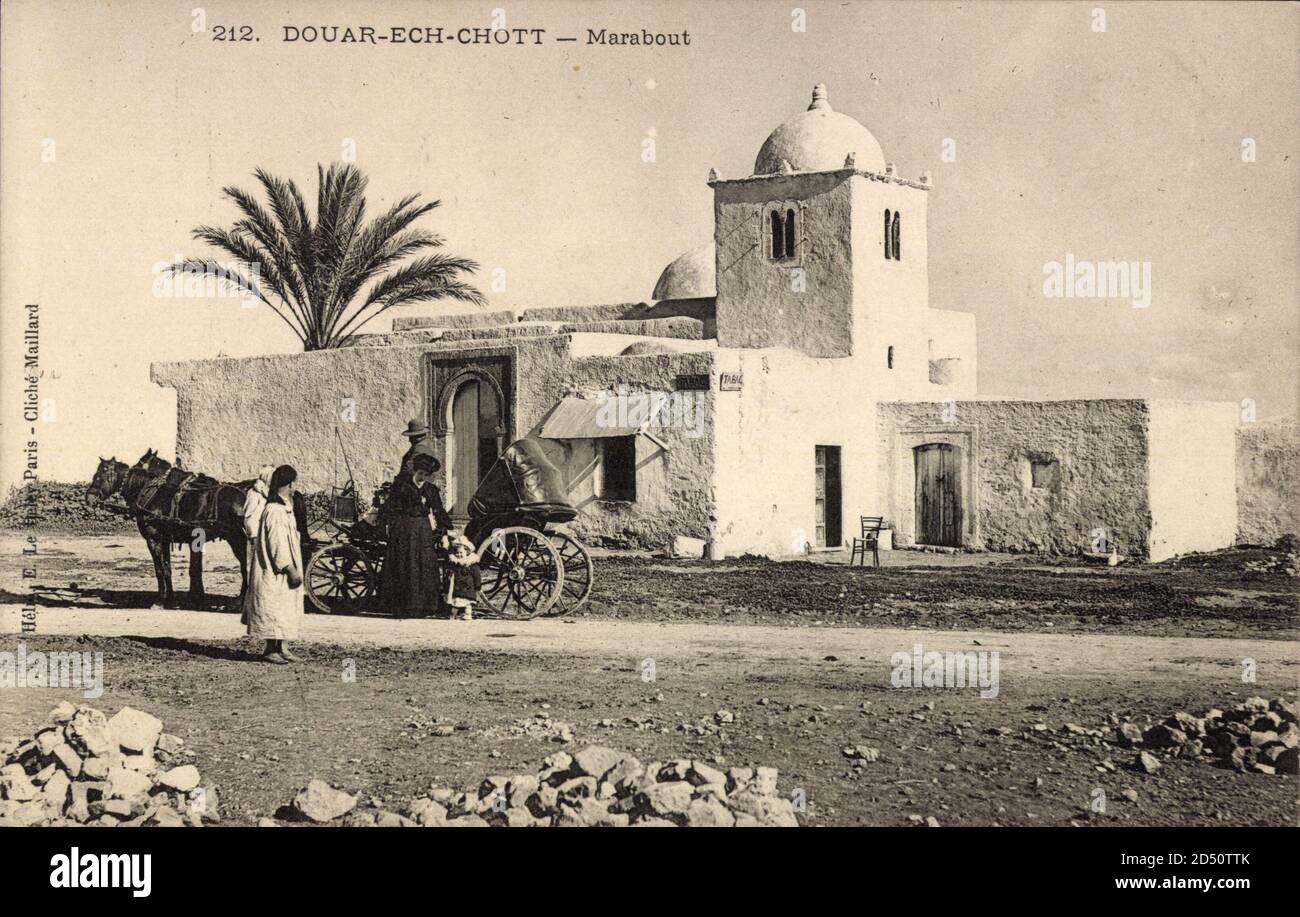 Douar Ech Chott Tunesien, vue générale d'un Marabout | usage worldwide Stock Photo