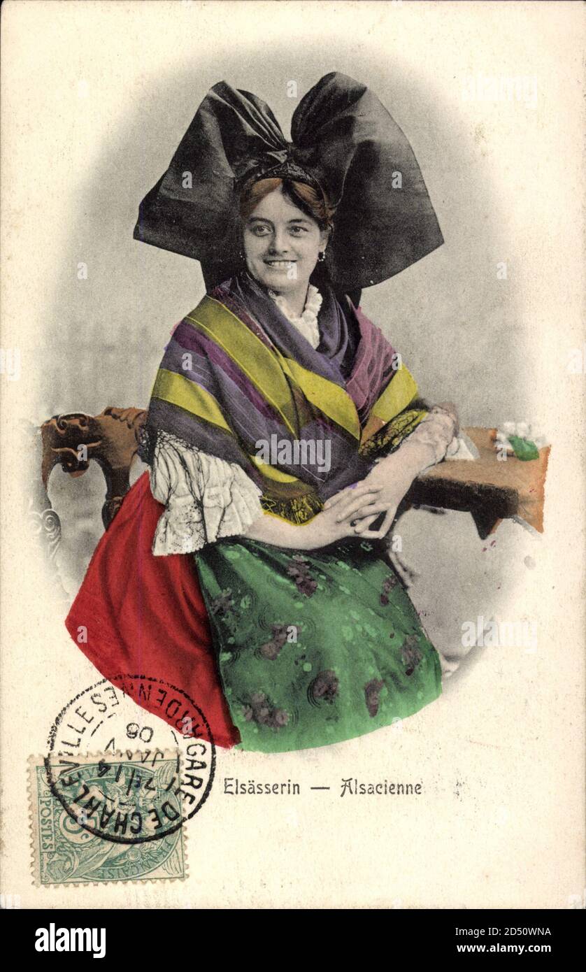 Elsässerin, Alsacienne, Elsaß Lothringen, Frau in Tracht | usage ...
