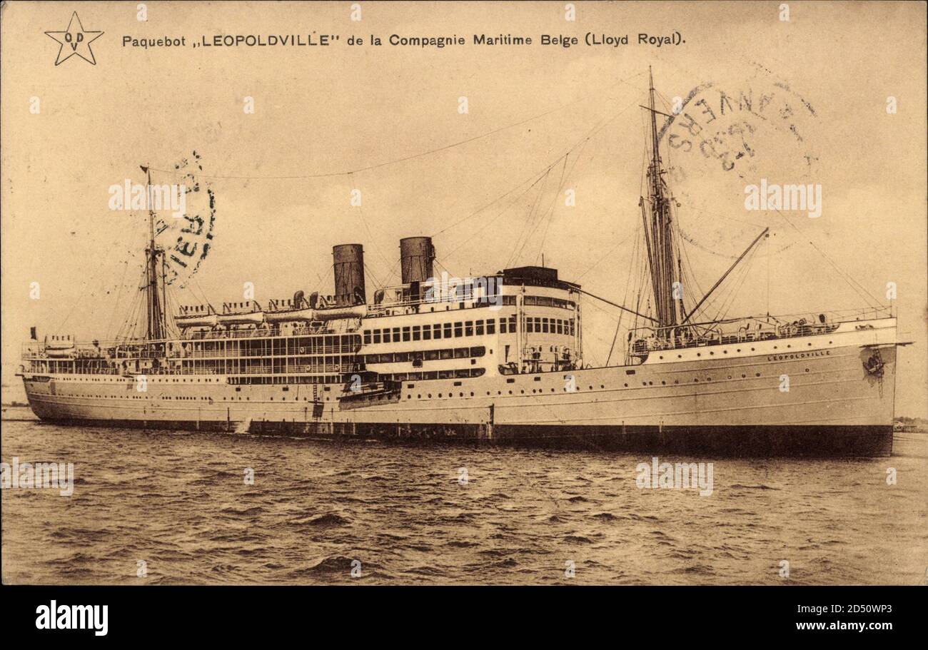 Compagnie Maritime Belge, Belgian Line, Paquebot Leopoldville | usage worldwide Stock Photo