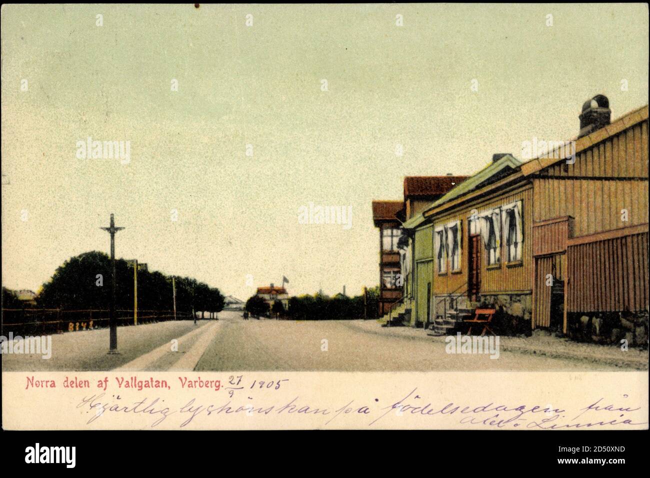 Varberg Schweden, Norra delen af Vallgatan, 1905 | usage worldwide Stock Photo