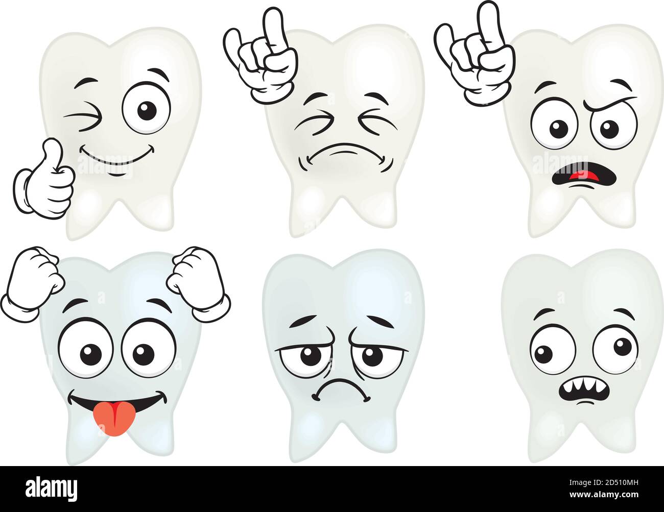 Vector set of drawings with tooth mascots Stock Vector Image & Art - Alamy