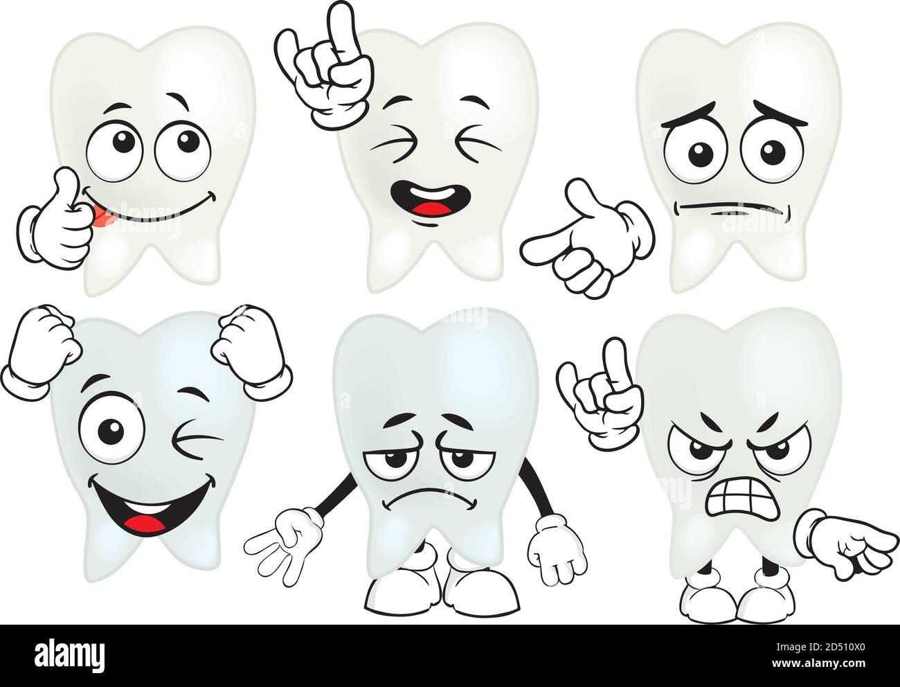 Vector set of drawings with tooth mascots Stock Vector Image & Art - Alamy