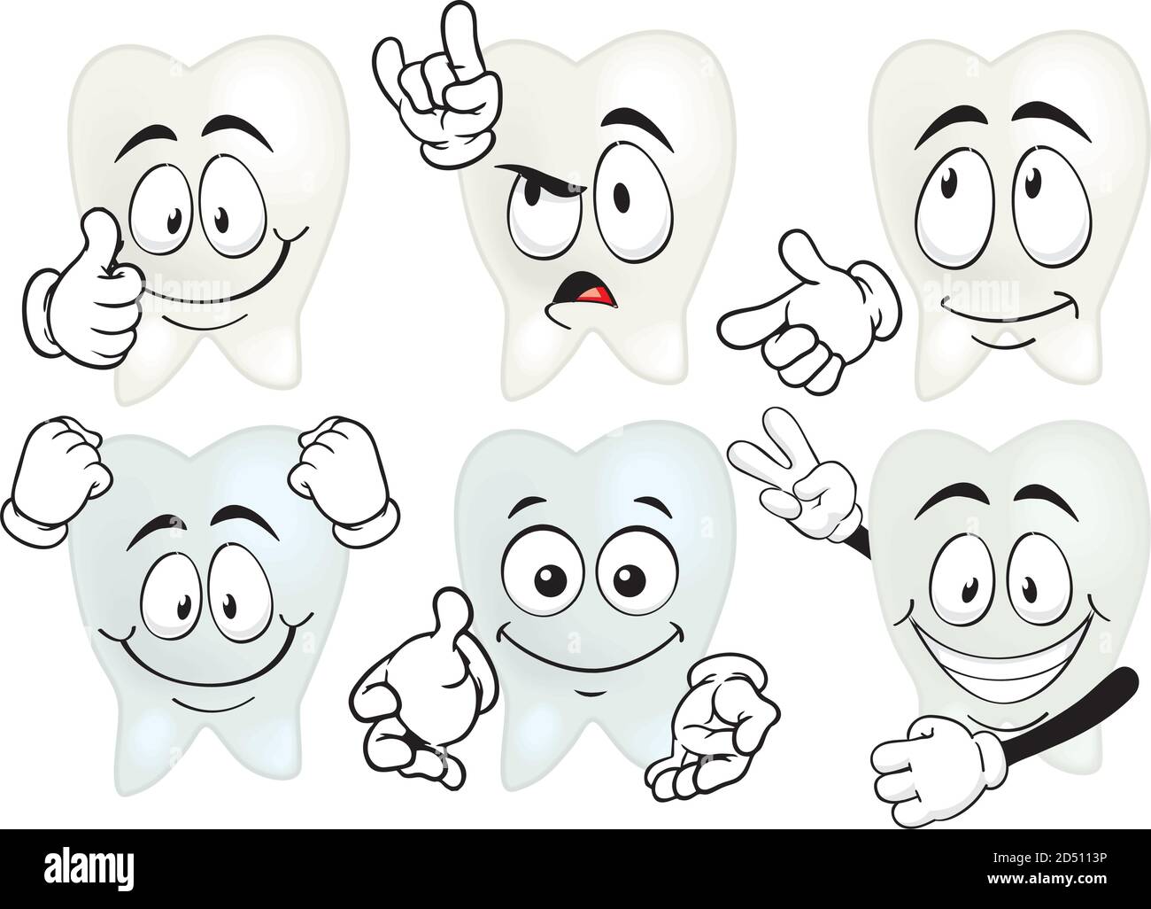 Vector set of drawings with tooth mascots Stock Vector Image & Art - Alamy