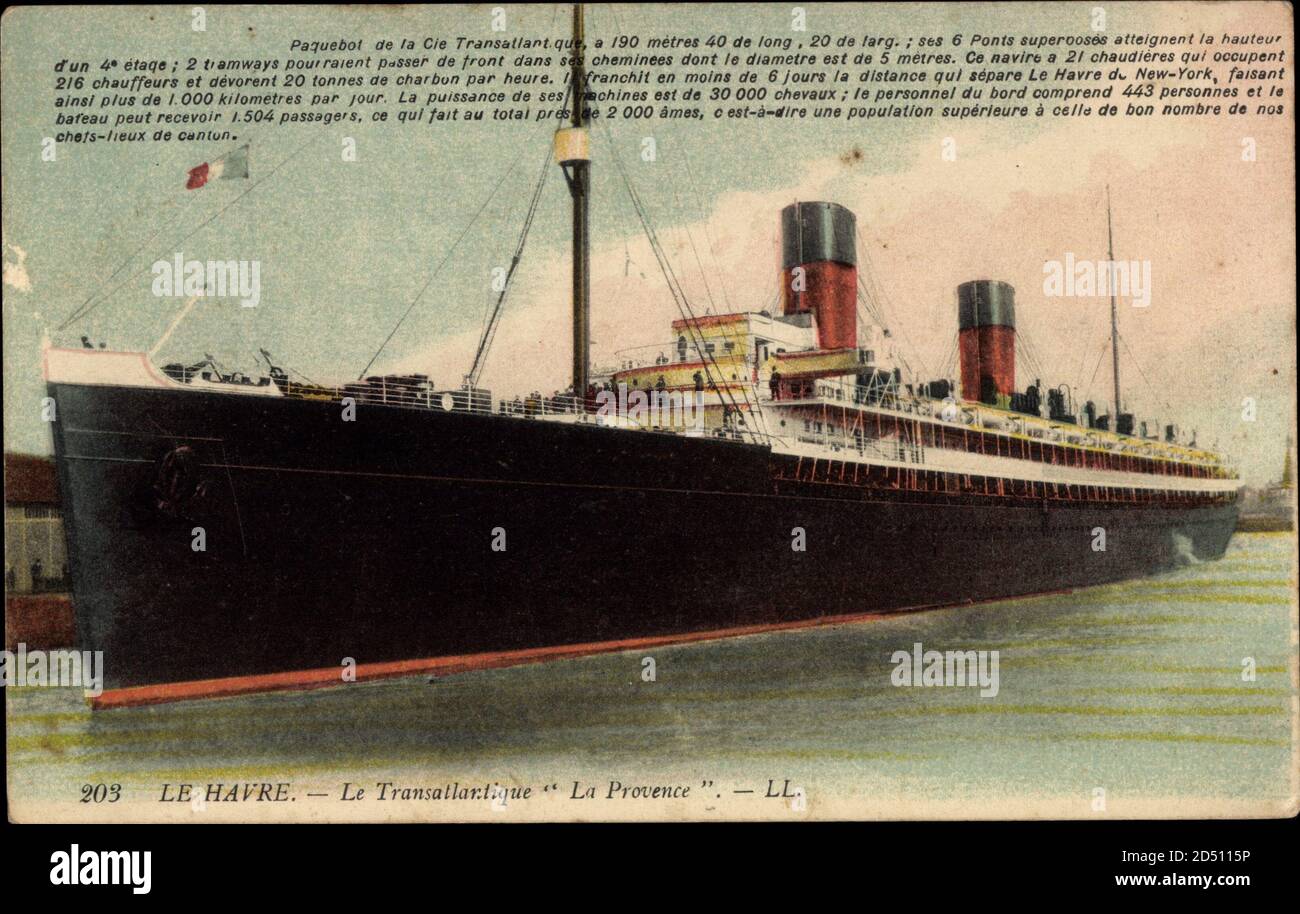 CPA – Paquebot La France, Entrée Du Port Du Havre (carte Postale Ancienne)