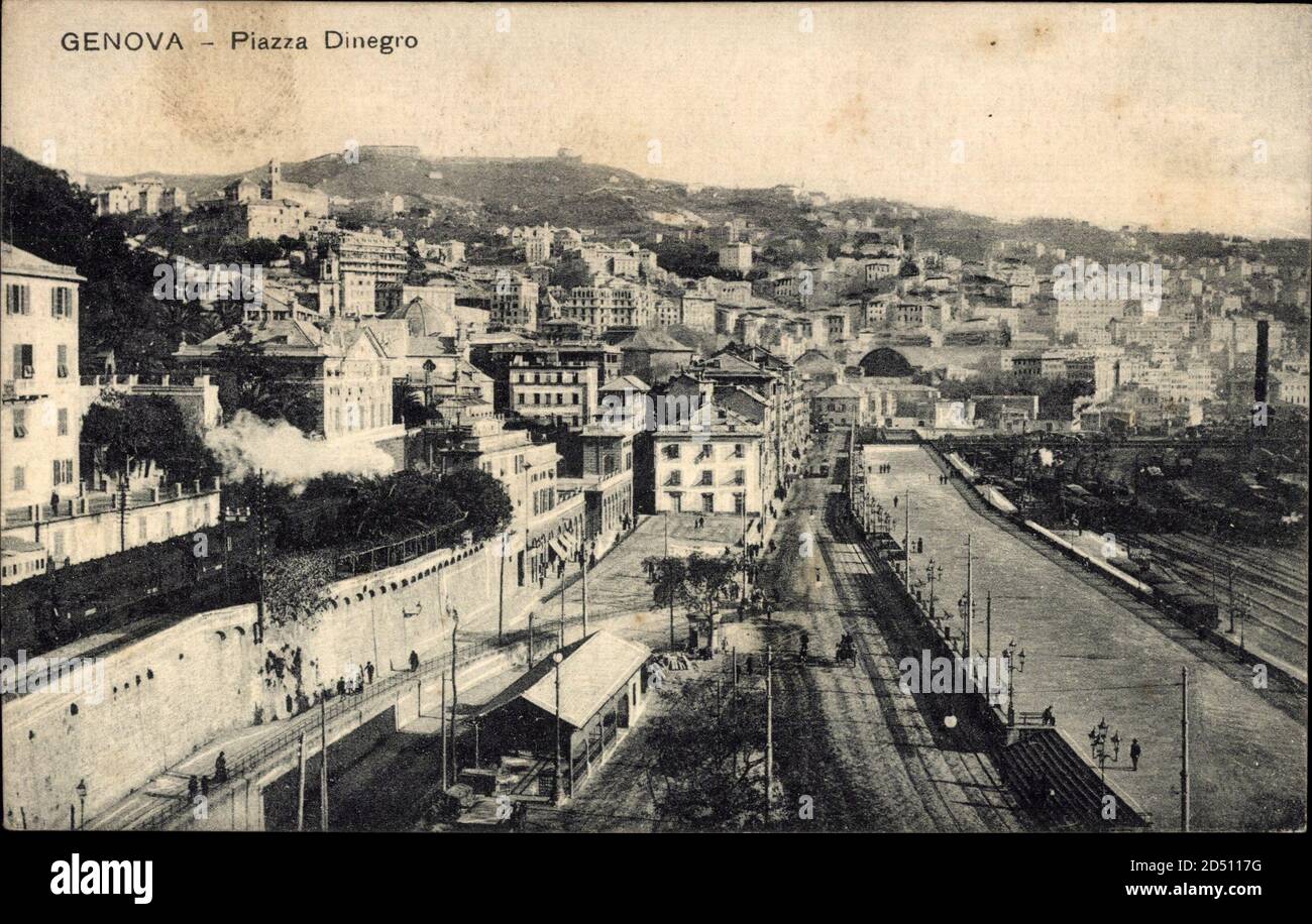 Genova Liguria, Piazza Dinegro, Gesamtansicht mit Bahnhof | usage ...