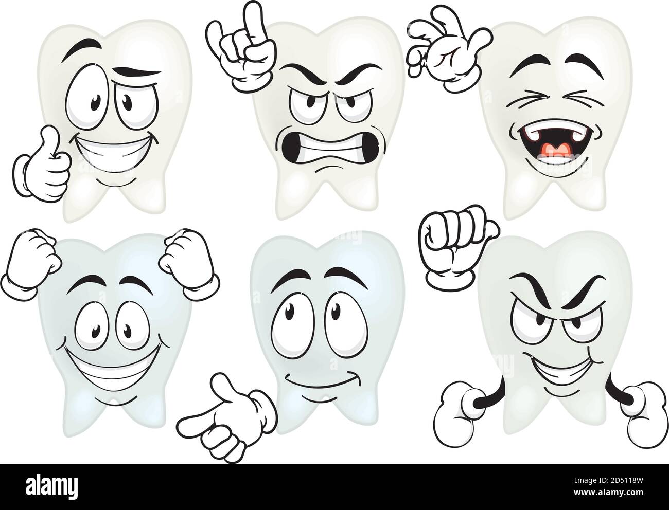 Vector set of drawings with tooth mascots Stock Vector Image & Art - Alamy
