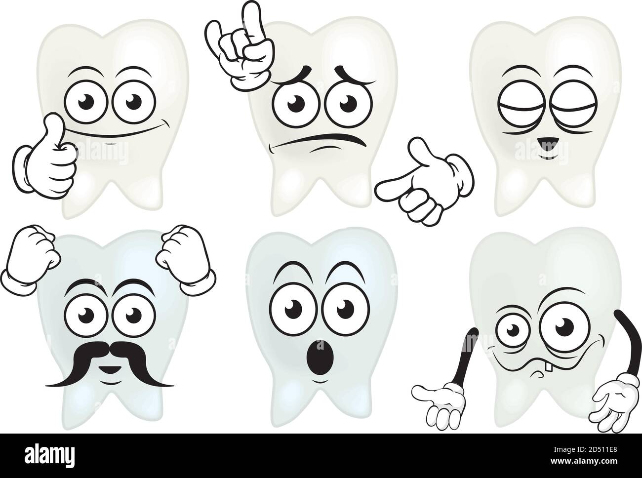 Vector set of drawings with tooth mascots Stock Vector Image & Art - Alamy