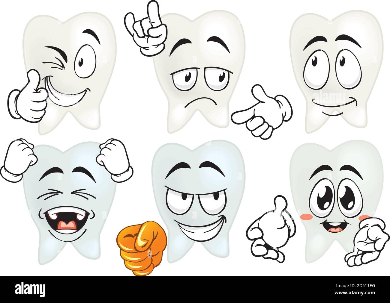 Vector set of drawings with tooth mascots Stock Vector Image & Art - Alamy