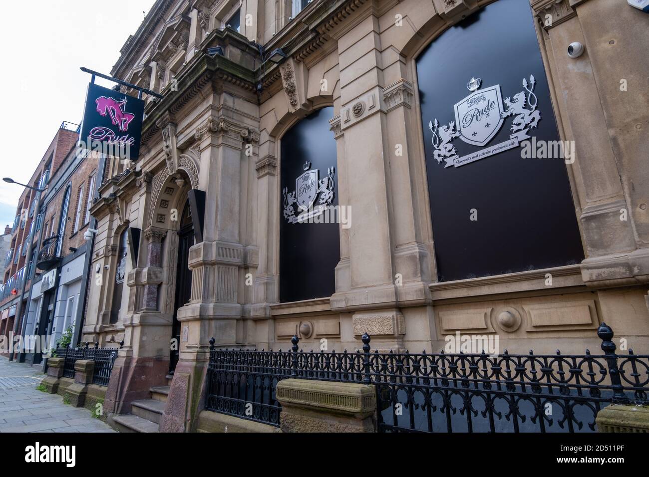 Exterior of the Rude Gentlemans Club in Liverpool July 2020 Stock Photo