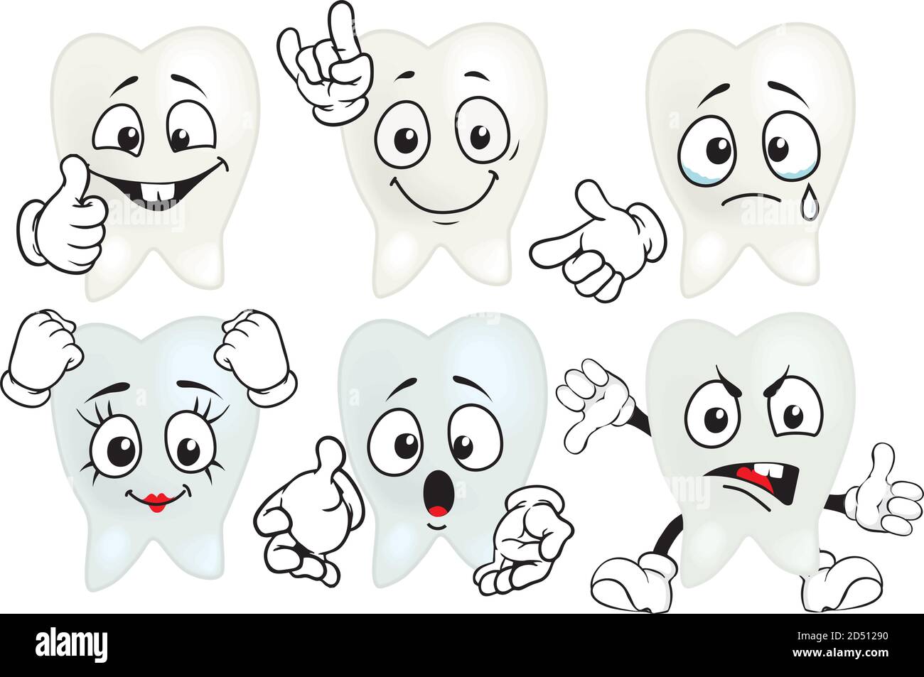Vector set of drawings with tooth mascots Stock Vector Image & Art - Alamy