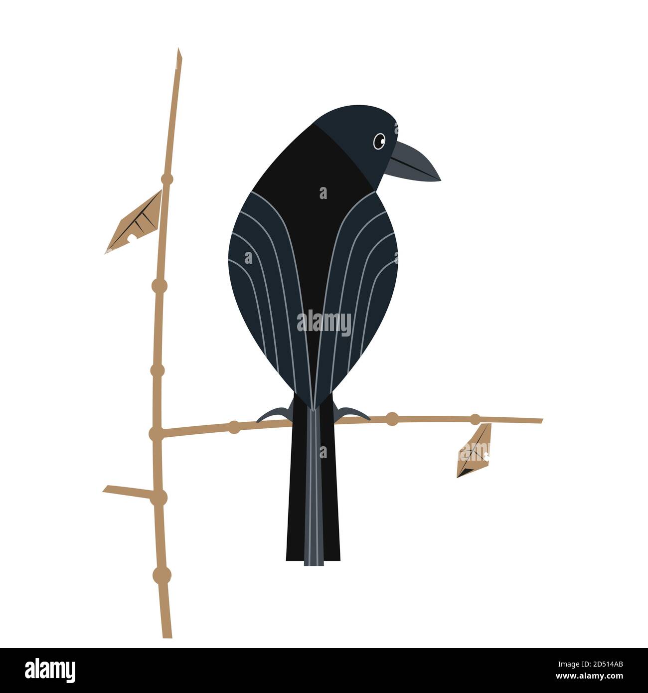 Black crow minimalistic flat color vector icon Stock Vector