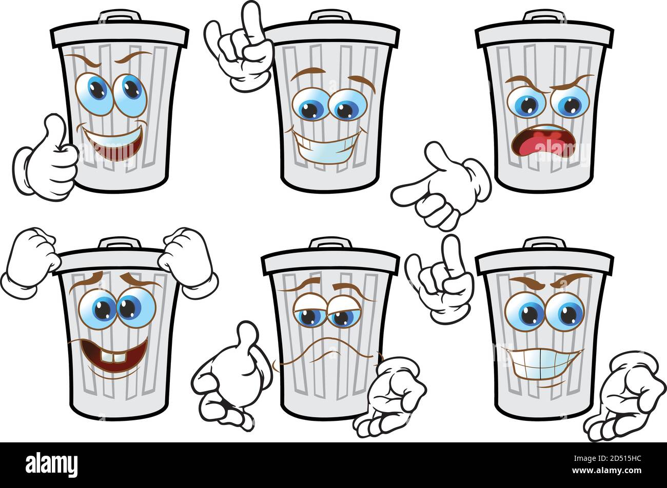https://c8.alamy.com/comp/2D515HC/a-vector-set-of-drawing-trash-cans-in-different-situations-drawing-mascots-2D515HC.jpg