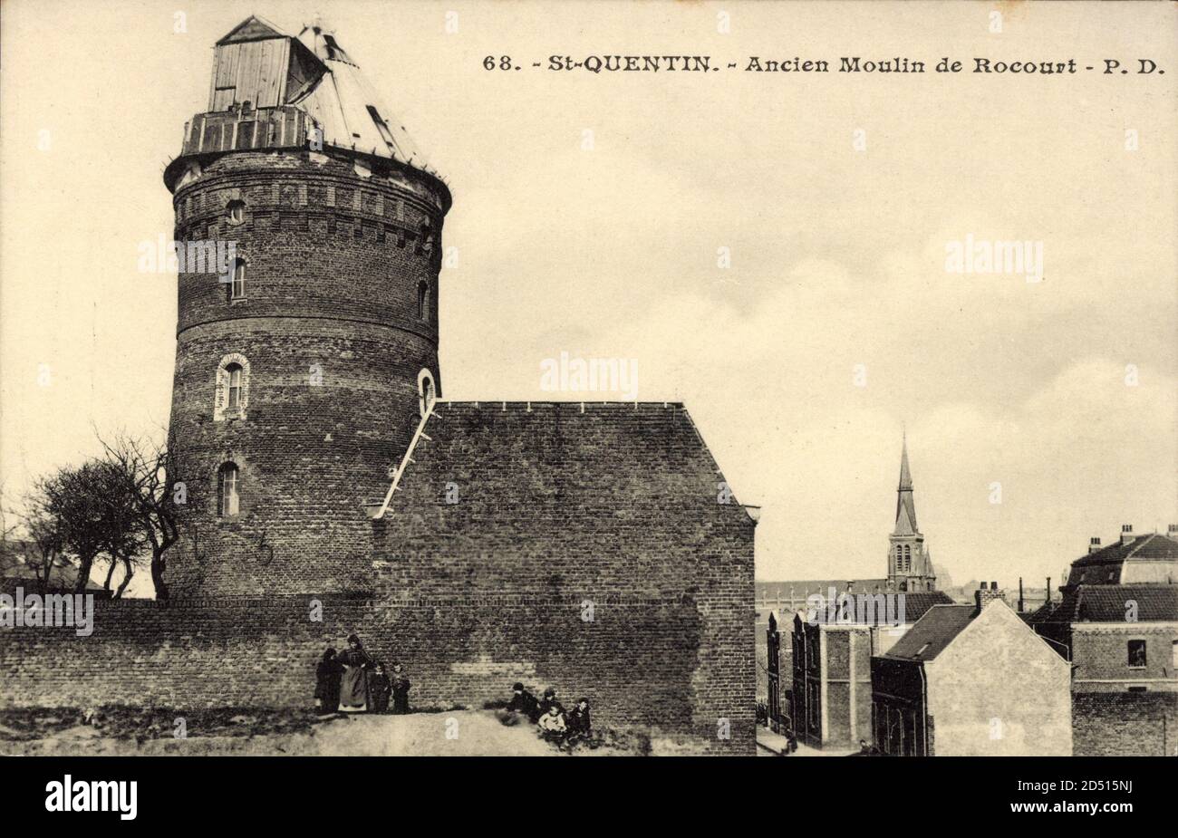 Saint Quentin Aisne, Ancien Moulin de Rocourt, Blick zur alten Mühle ...