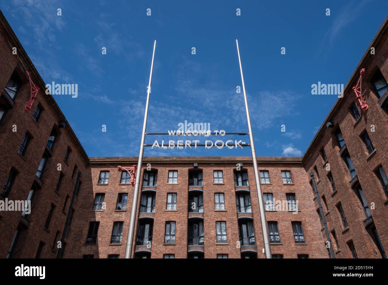 Welcome to Albert Dock sign Liverpool July 2020 Stock Photo - Alamy