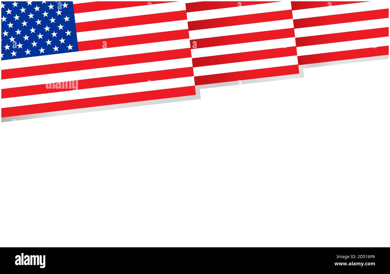 American flags banner background with empty space for text. Stock Vector