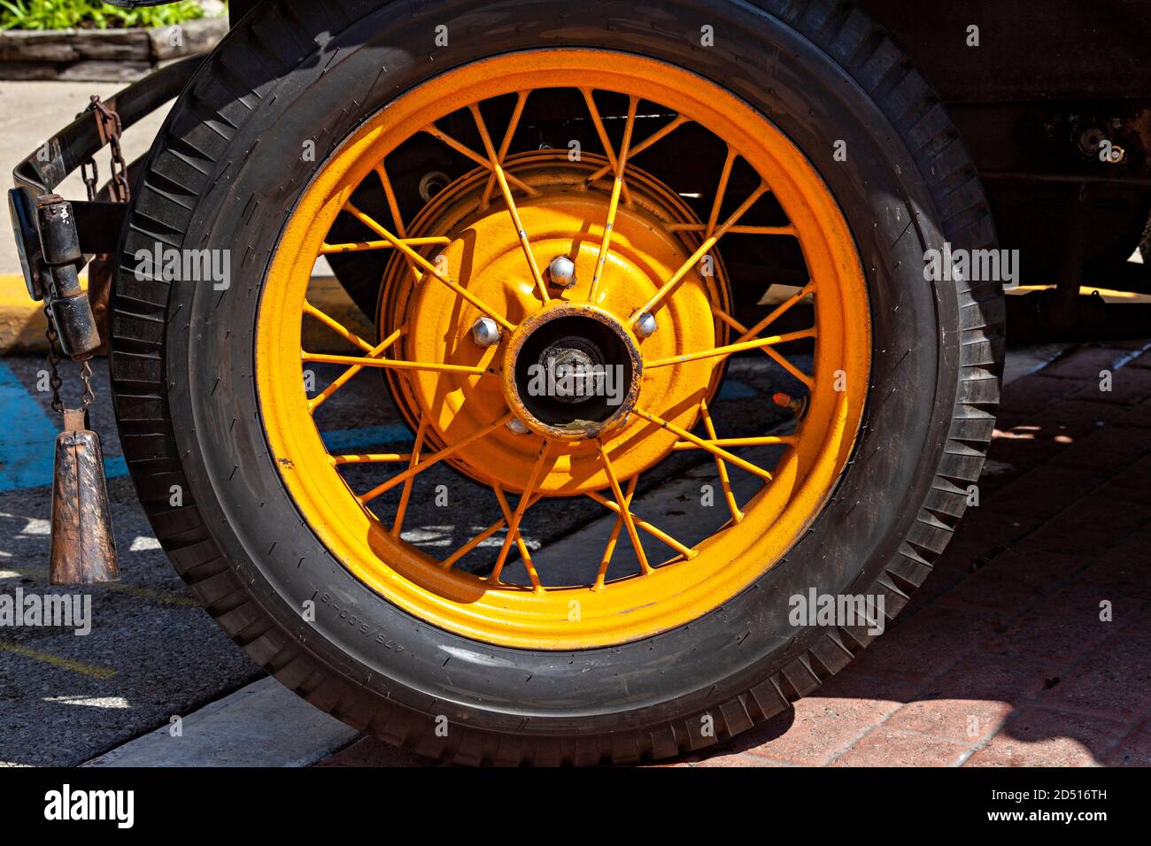 Orange Wheel With Tire Stock Photo