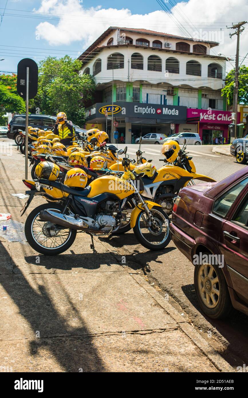 Foz do Iguacu, Brazil - Circa January 2020: Mototaxi service in Vila Portes  neighborhood Stock Photo - Alamy