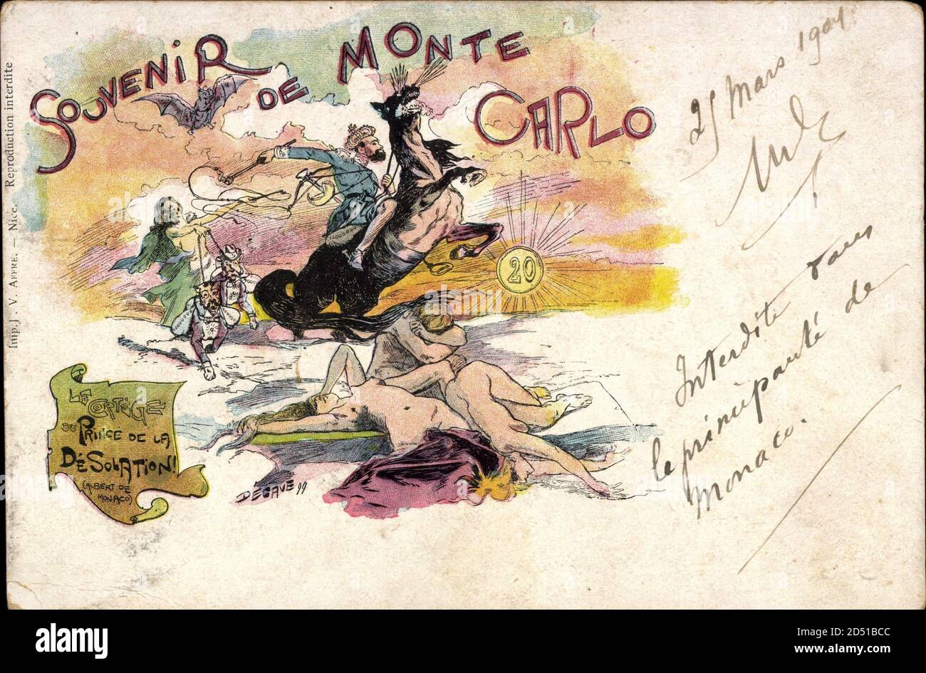 Fürst Albert I. von Monaco, Prince de la Desolation, Karikatur, Tote | usage worldwide Stock Photo