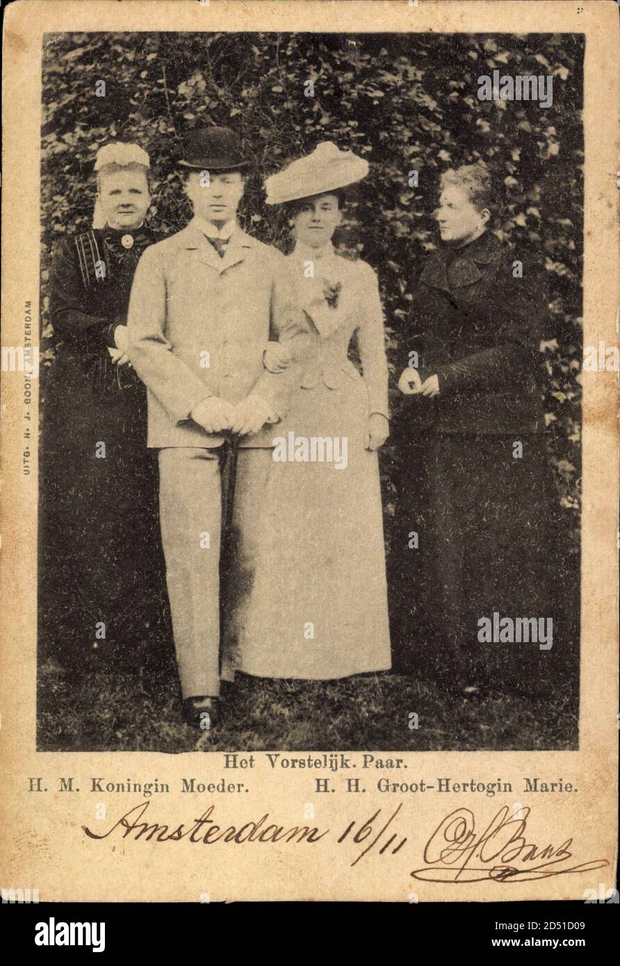Königin Emma, Wilhelmina und Prinz Hendrik, Herzogin Marie usage worldwide Stock Photo Alamy