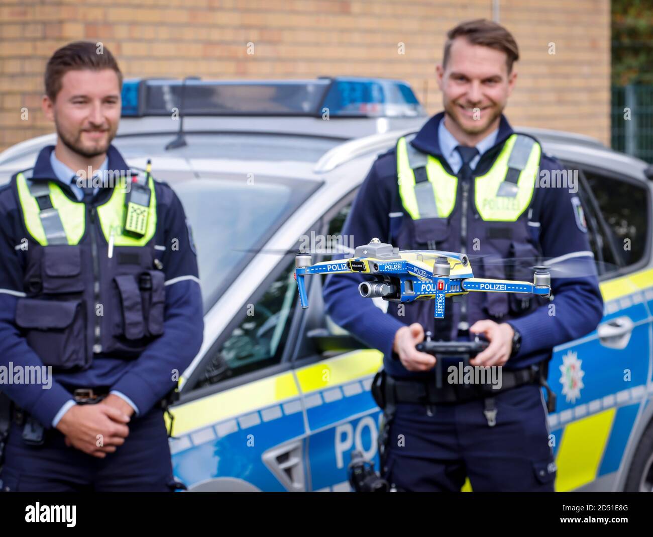 Neuss, North Rhine-Westphalia, Germany - Drones in the NRW police force, 106 drones for one million euros are to be used by the North Rhine-Westphalia Stock Photo