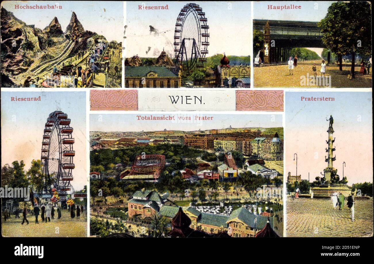 Wien 2, Prater Mit Riesenrad, Hochschaubahn, Stern | Usage Worldwide ...