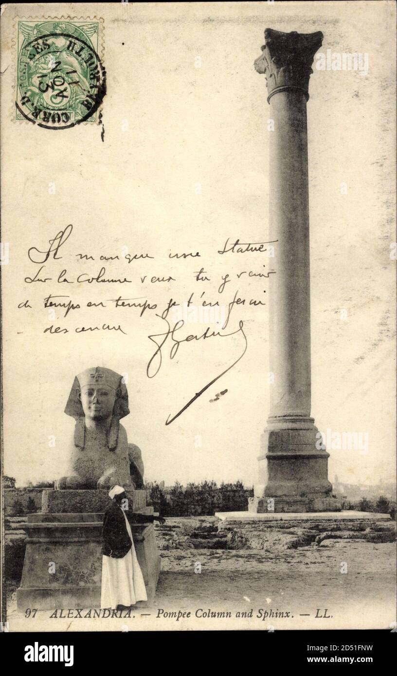 Alexandria Ägypten, Pompee Column and Sphinx, Säule | usage worldwide ...