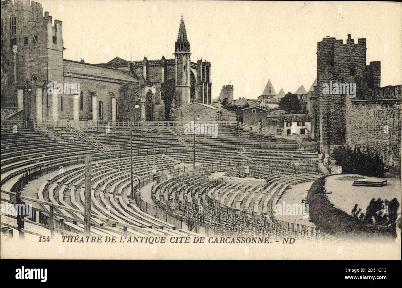 Carcassonne En Aude Theatre De Lantique Cite Eglise Usage Worldwide Stock Photo Alamy