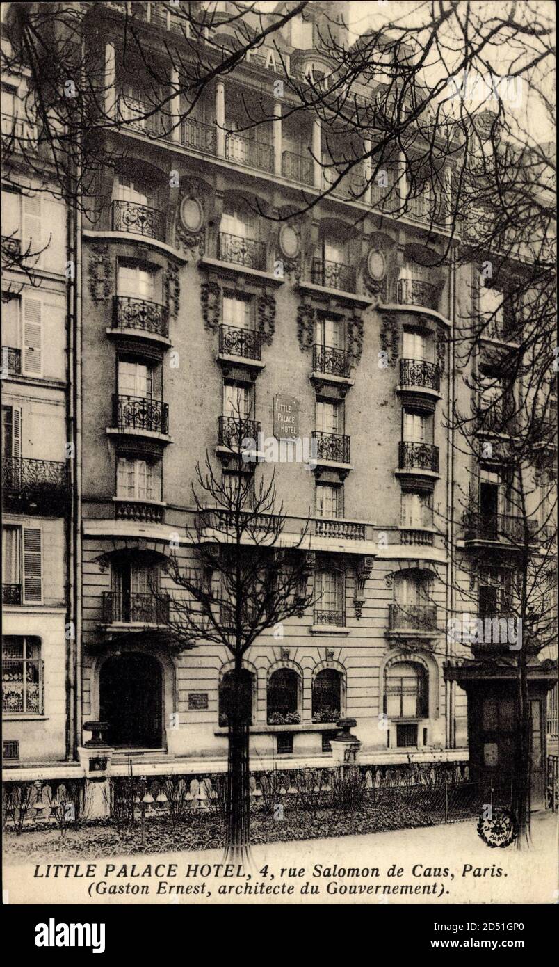 Paris, Little Palace Hotel, 4, rue Salomon de Caus | usage worldwide Stock  Photo - Alamy