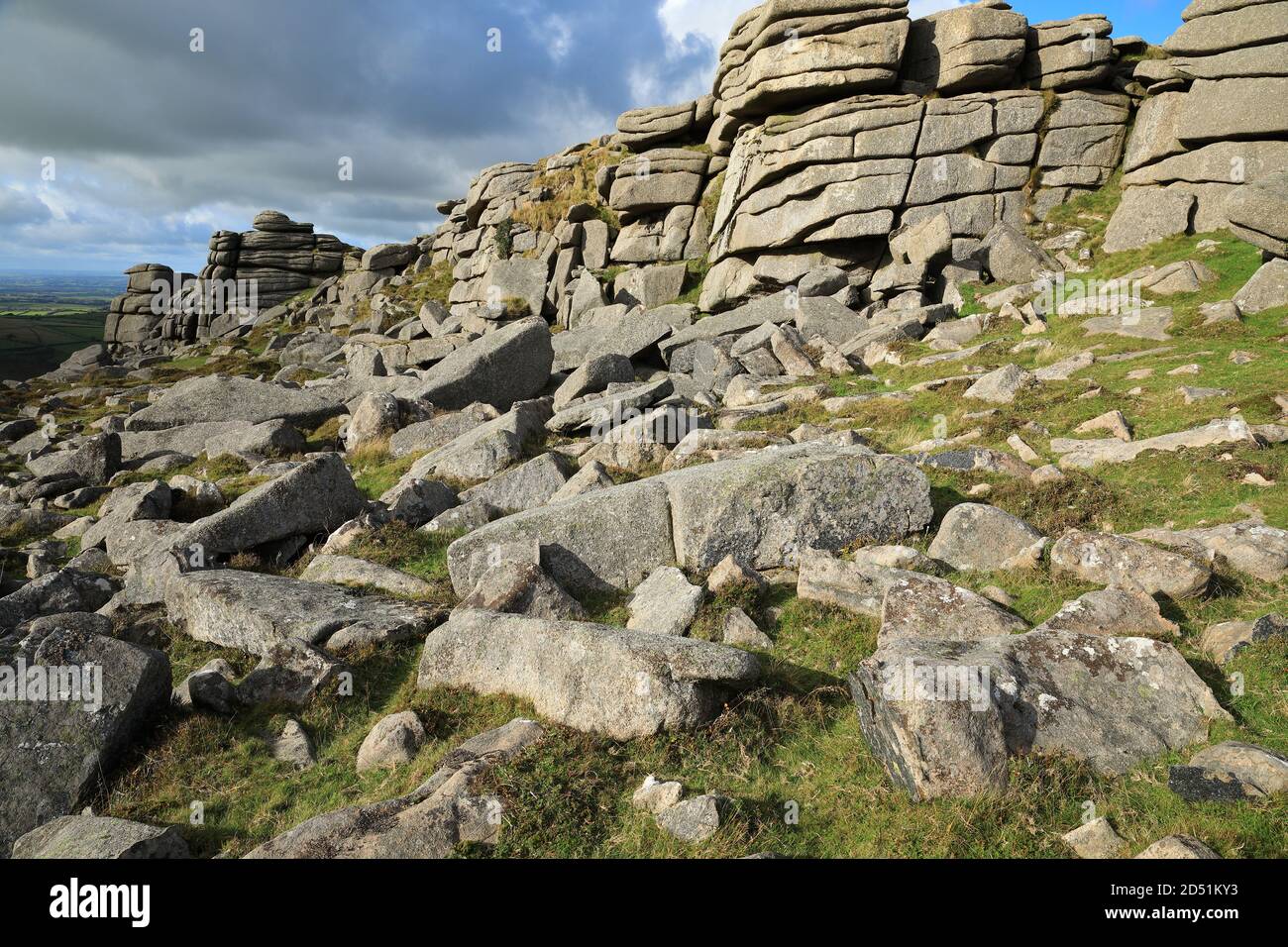 Rock stacks on Belstone tor, Dartmoor National Park, Devon, England, UK Stock Photo