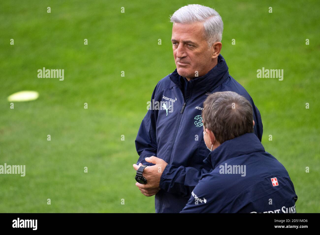 Cologne, Germany. 12th Oct, 2020. Football: National team, before the Nations-League match Germany - Switzerland. The Swiss coach Vladimir Petkovic during the final training of his team. Credit: Federico Gambarini/dpa/Alamy Live News Stock Photo