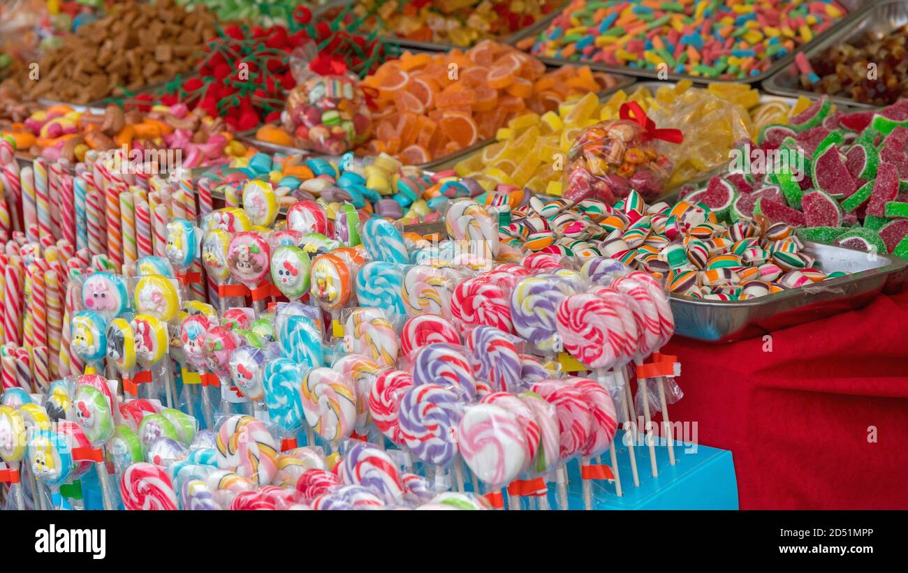 Lollipops and Gummy Candies for Sale Stock Photo Alamy