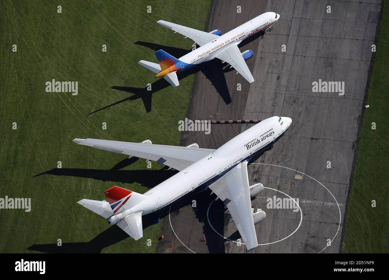 Aerial views of the Negus & Negus liveried British Airways Boeing 747