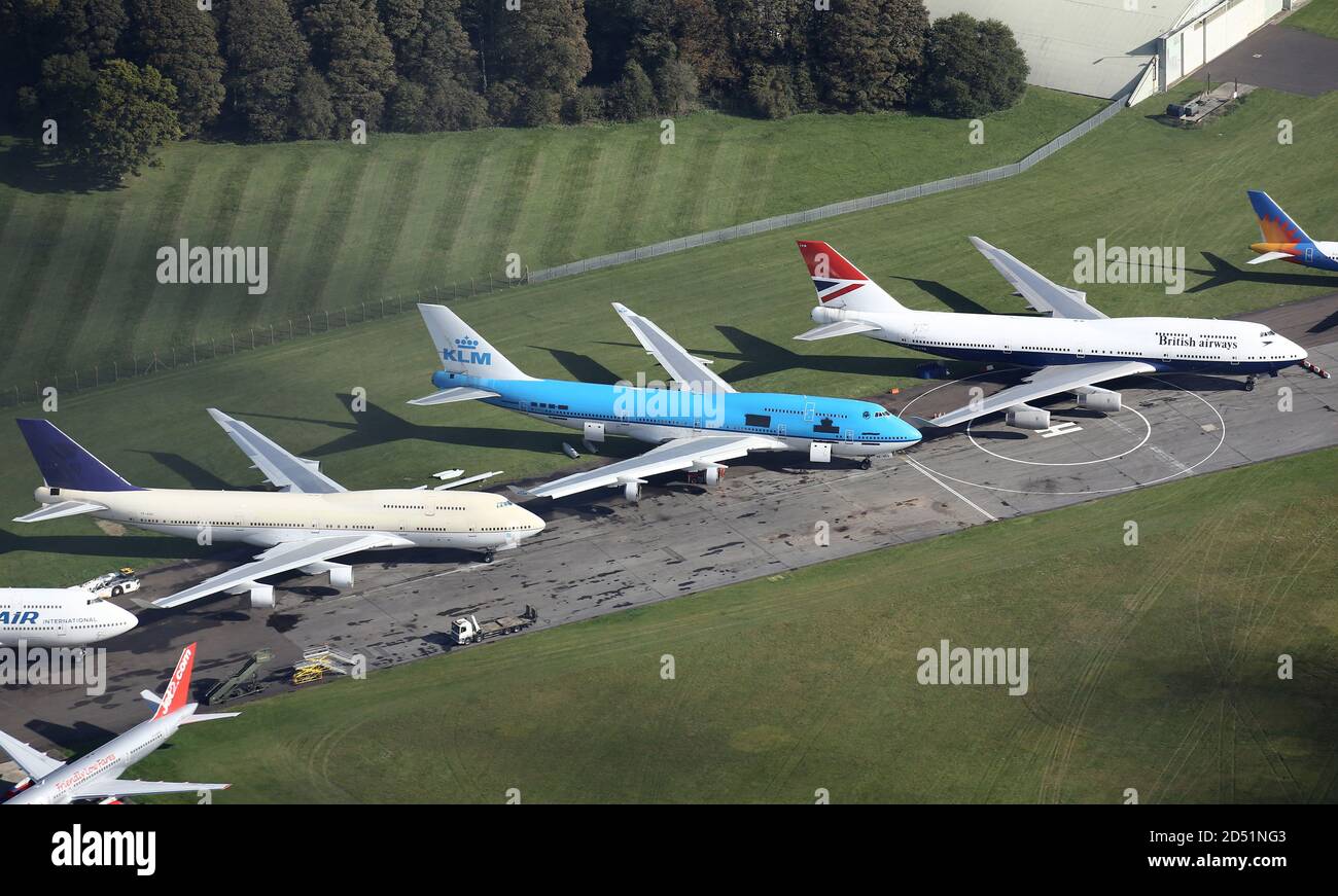 Aerial views of the Negus & Negus liveried British Airways Boeing 747