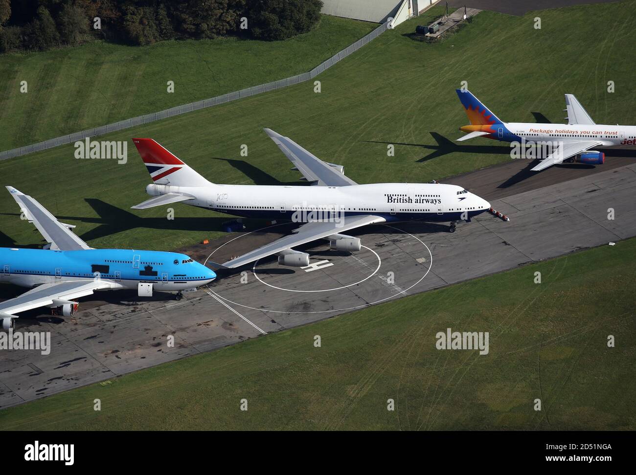 Aerial views of the Negus & Negus liveried British Airways Boeing 747