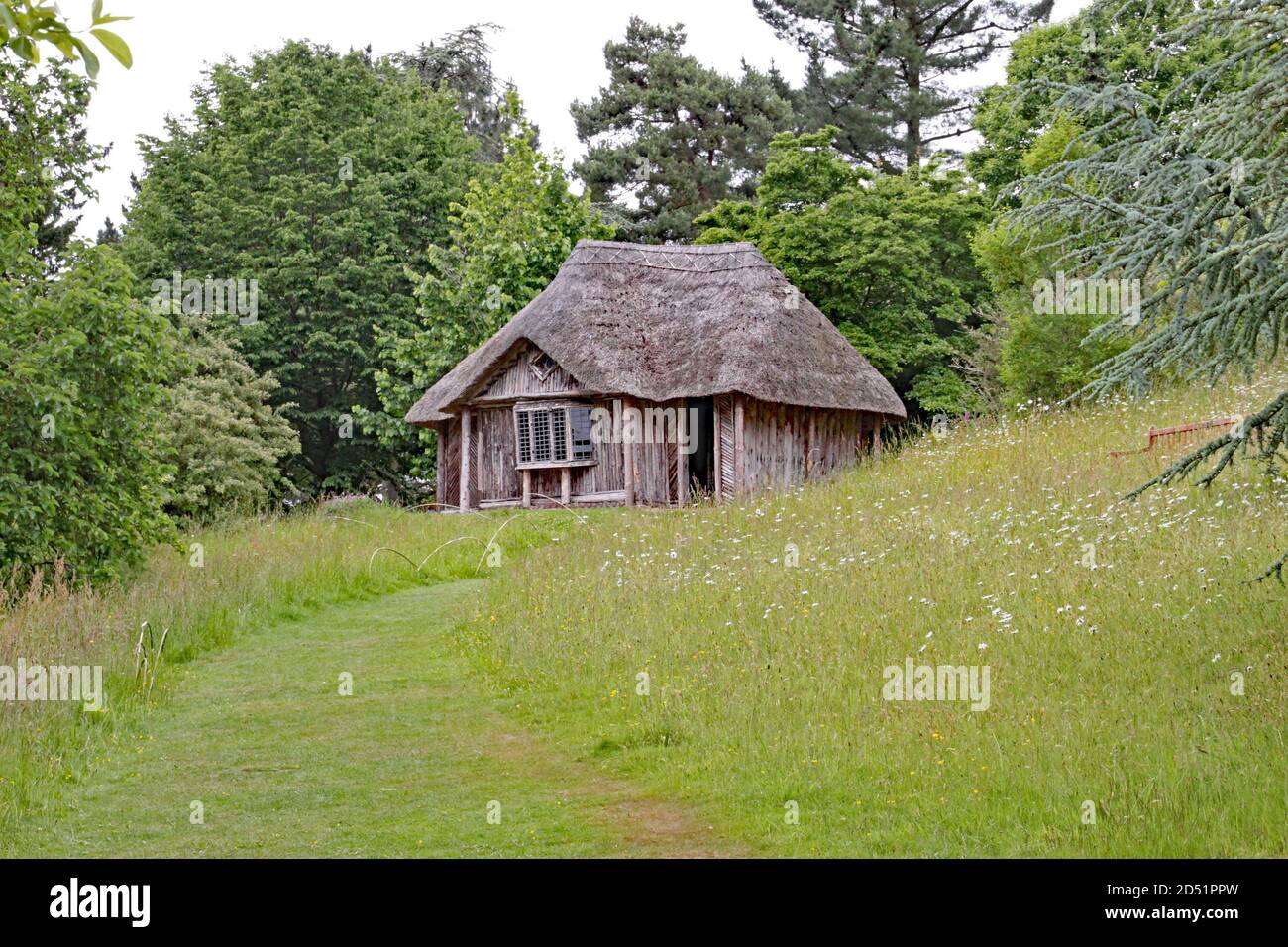 KILLERTON, DEVON, ENGLAND - JUNE 2015 - The bear's hut, which was built in 1808 by John Veitch. Stock Photo