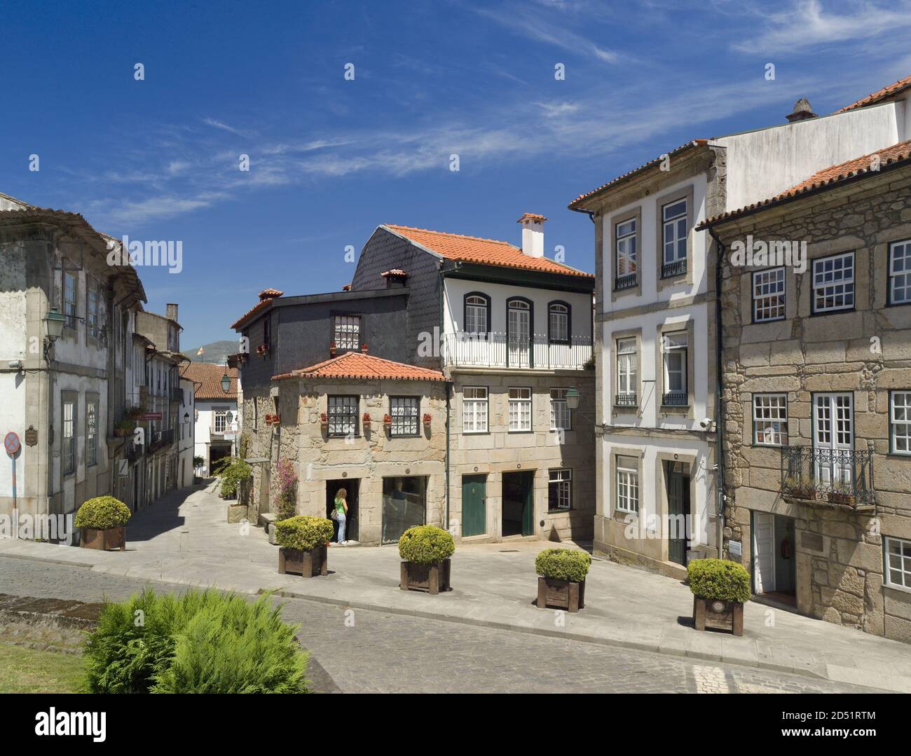 Portugal, the Costa Verde, Minho district, Ponte de Lima, medieval town buildings Stock Photo
