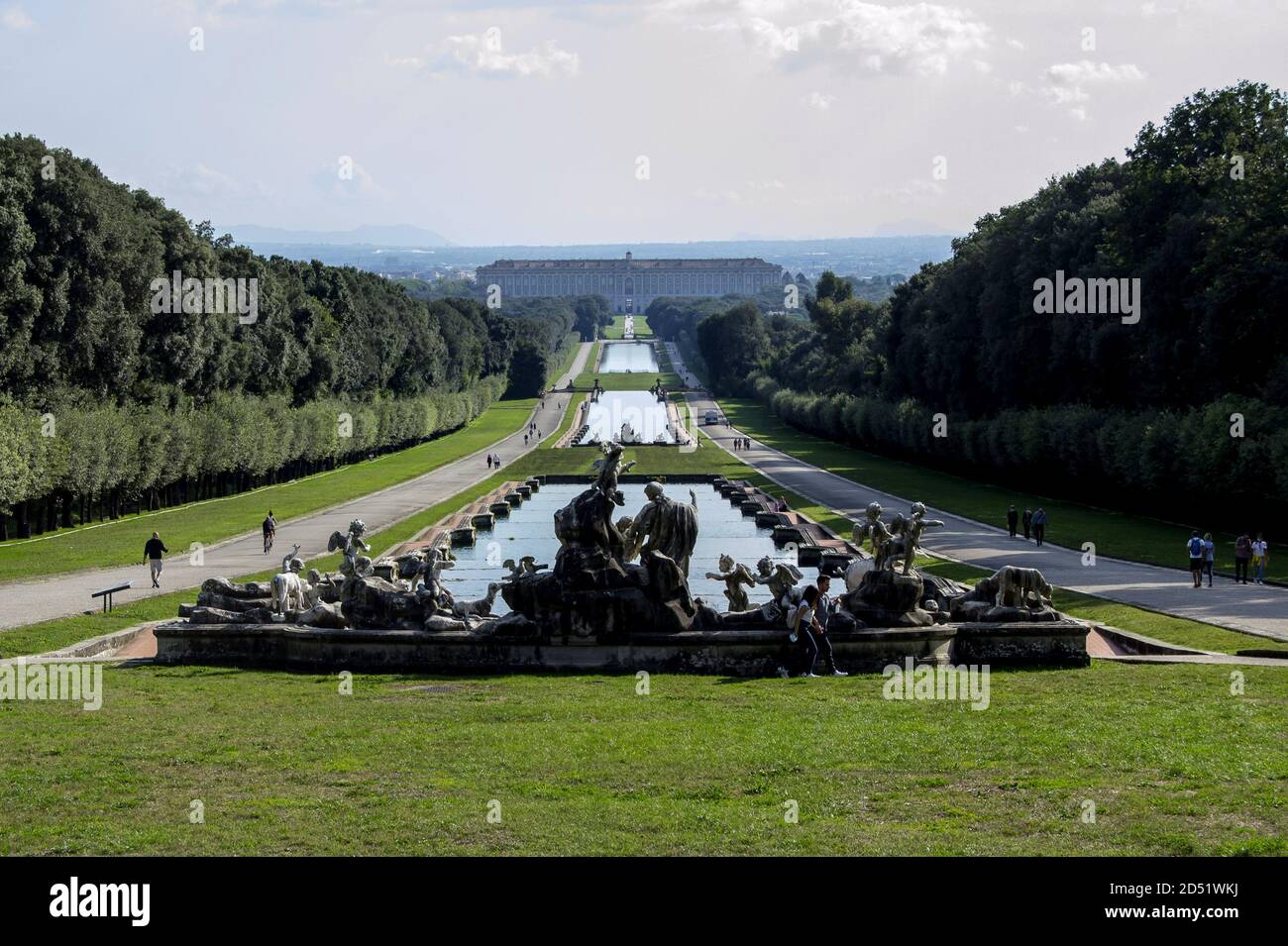 Caserta, Italy. 10th Oct, 2020. The park of the Royal Palace of Caserta, a historic royal palace with an adjoining park, is located in Caserta. It was commissioned in the 18th century by Carlo di Borbone, king of Naples and Sicily, based on a project by Luigi Vanvitelli. It occupies an area of 47,000 m² (Photo by Patrizia Cortellessa/Pacific Press) Credit: Pacific Press Media Production Corp./Alamy Live News Stock Photo