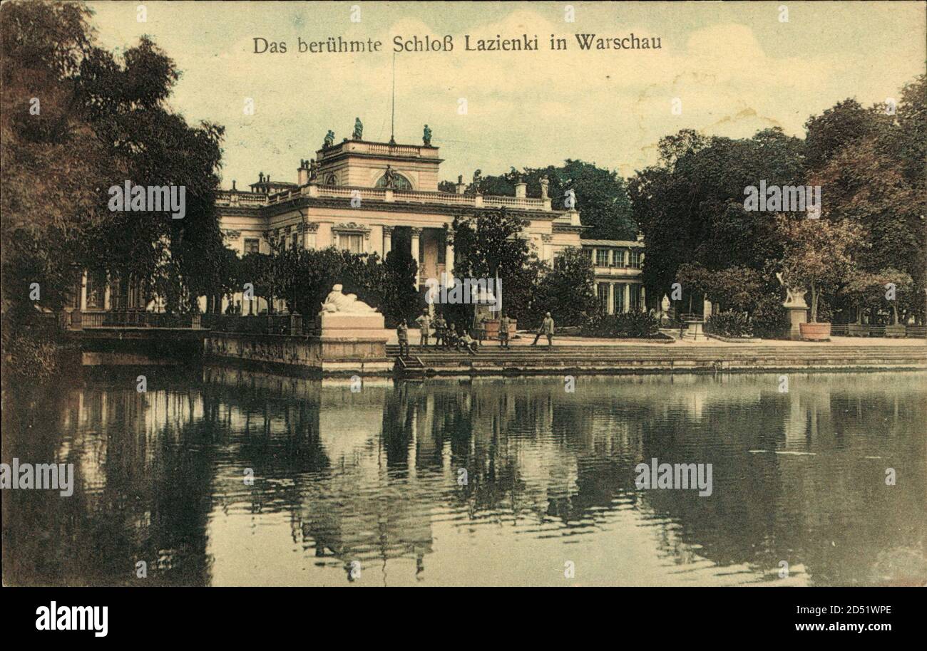 Warschau Polen, Blick auf das berühmte Schloss Lazienki | usage worldwide Stock Photo