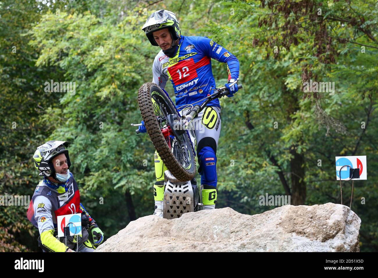 Jeroni Fajardo (Sherco / Trial GP) during the Hertz FIM Trial World Championship (round 4) at Moto Club Lazzate circuit on October 11, 2020 in Lazzate Stock Photo