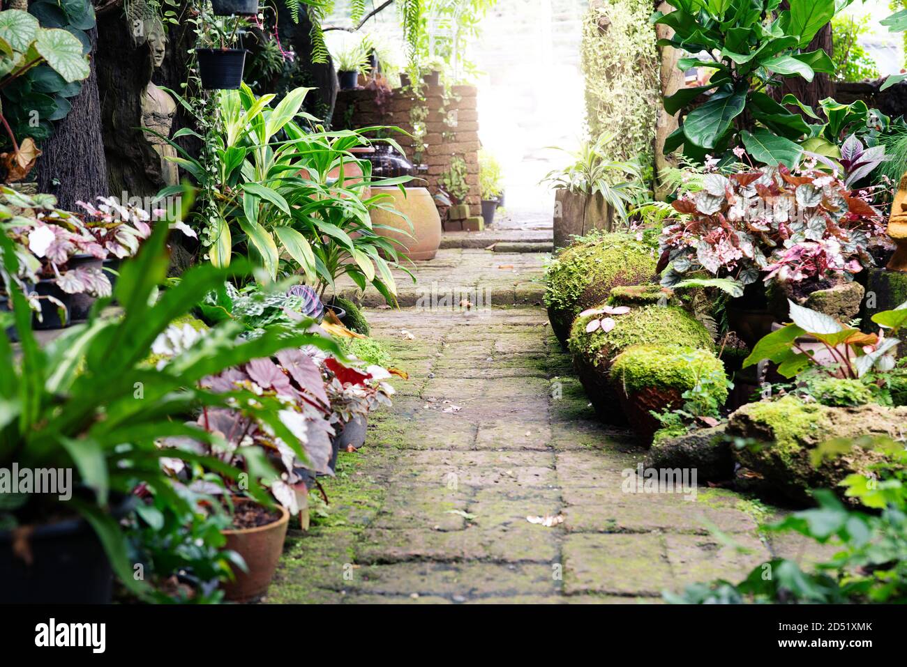 Brick path garden hi-res stock photography and images - Alamy