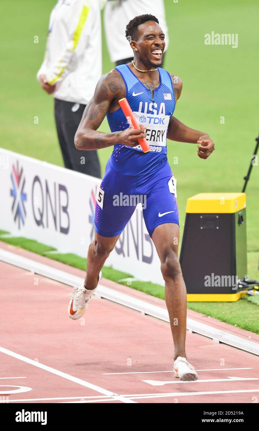 Michael Cherry (USA). 4x400 metres relays. IAAF World Athletics