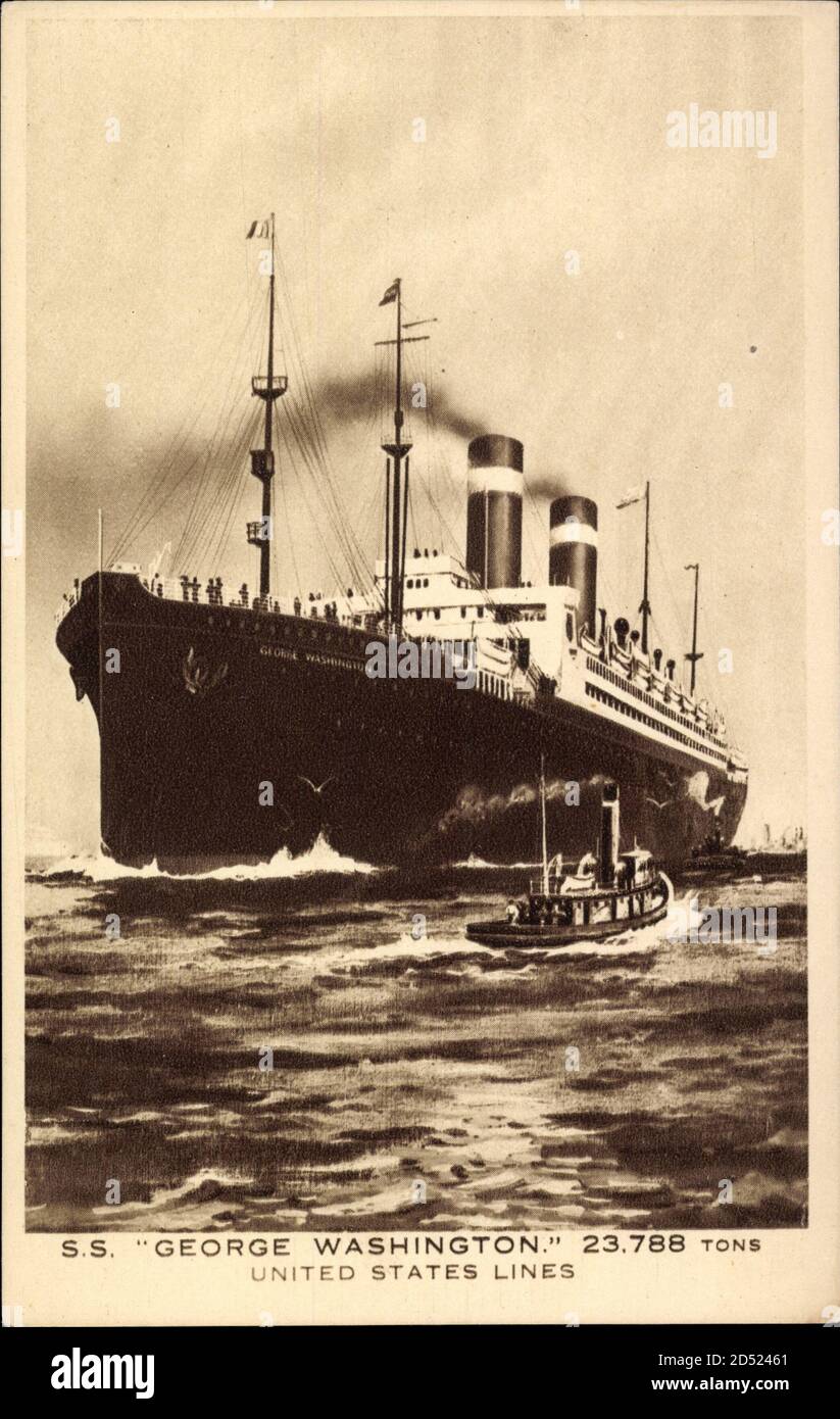 United States Lines, USL, S.S. George Washington, Dampfschiff | usage worldwide Stock Photo
