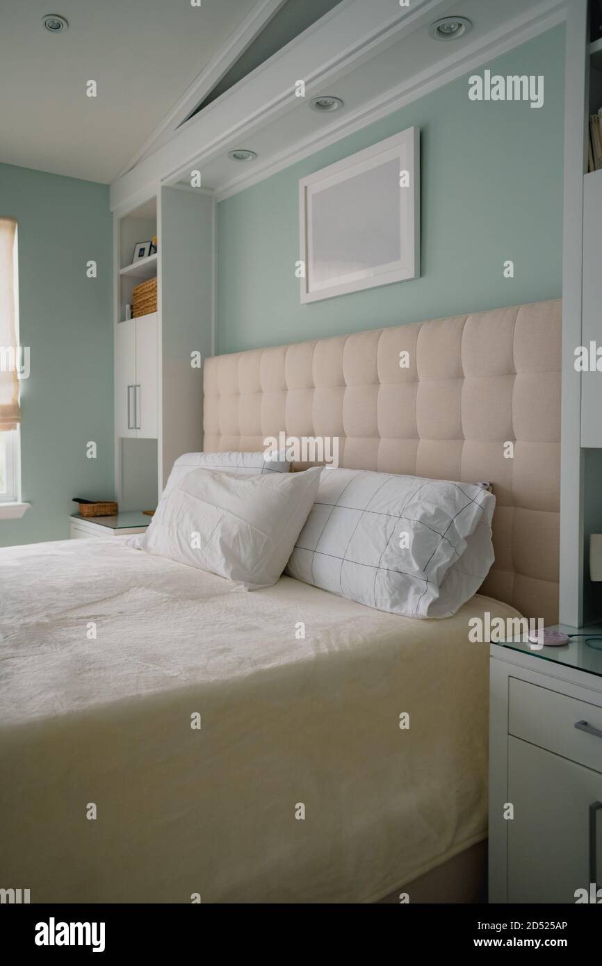 vertical interior bedroom photo with built in shelving Stock Photo Alamy