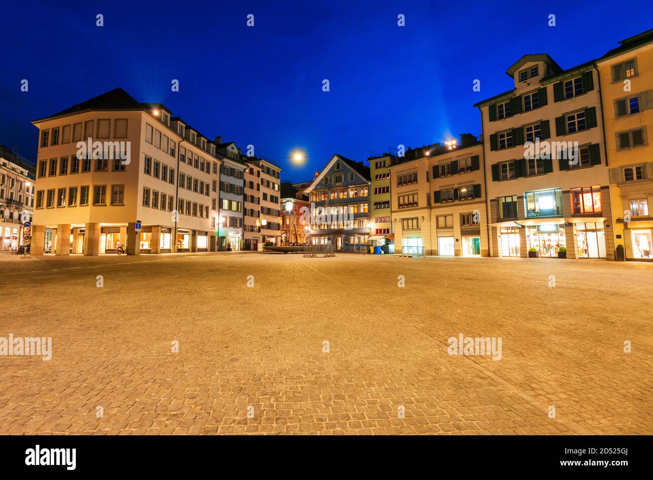 Colorful houses at the Munsterhof main square in the centre of Zurich city in Switzerland Stock Photo